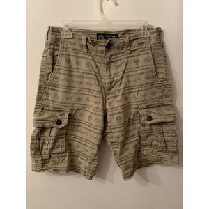 American Eagle Cargo Shorts Men's 32x9 Aztec All Over Print Active Flex Beige